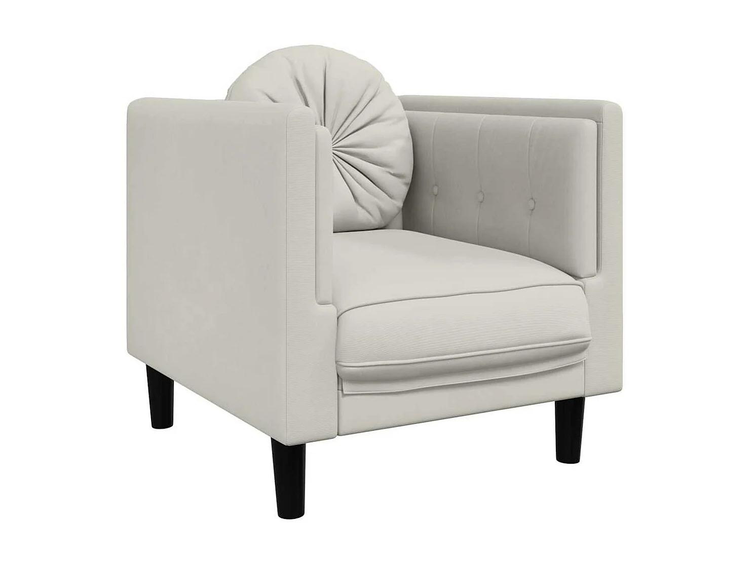 Ensemble de canapés 3 pcs avec coussins crème velours