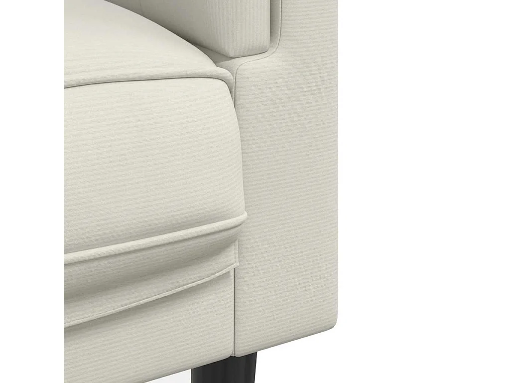 Ensemble de canapés 3 pcs avec coussins crème velours