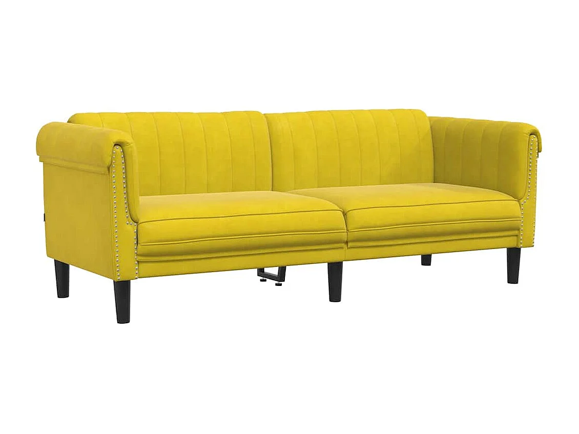 Sofa 3-Sitzer Gelb Samt