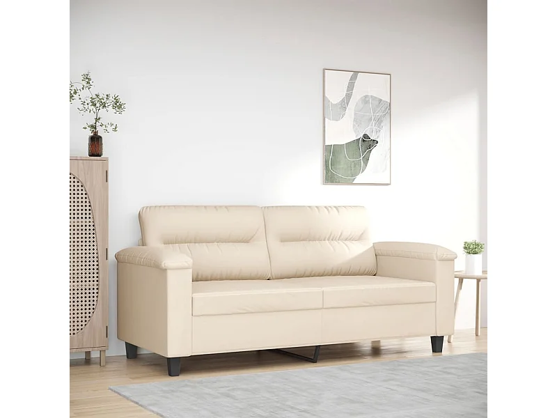 2-Sitzer-Sofa Beige 140 cm Mikrofasergewebe