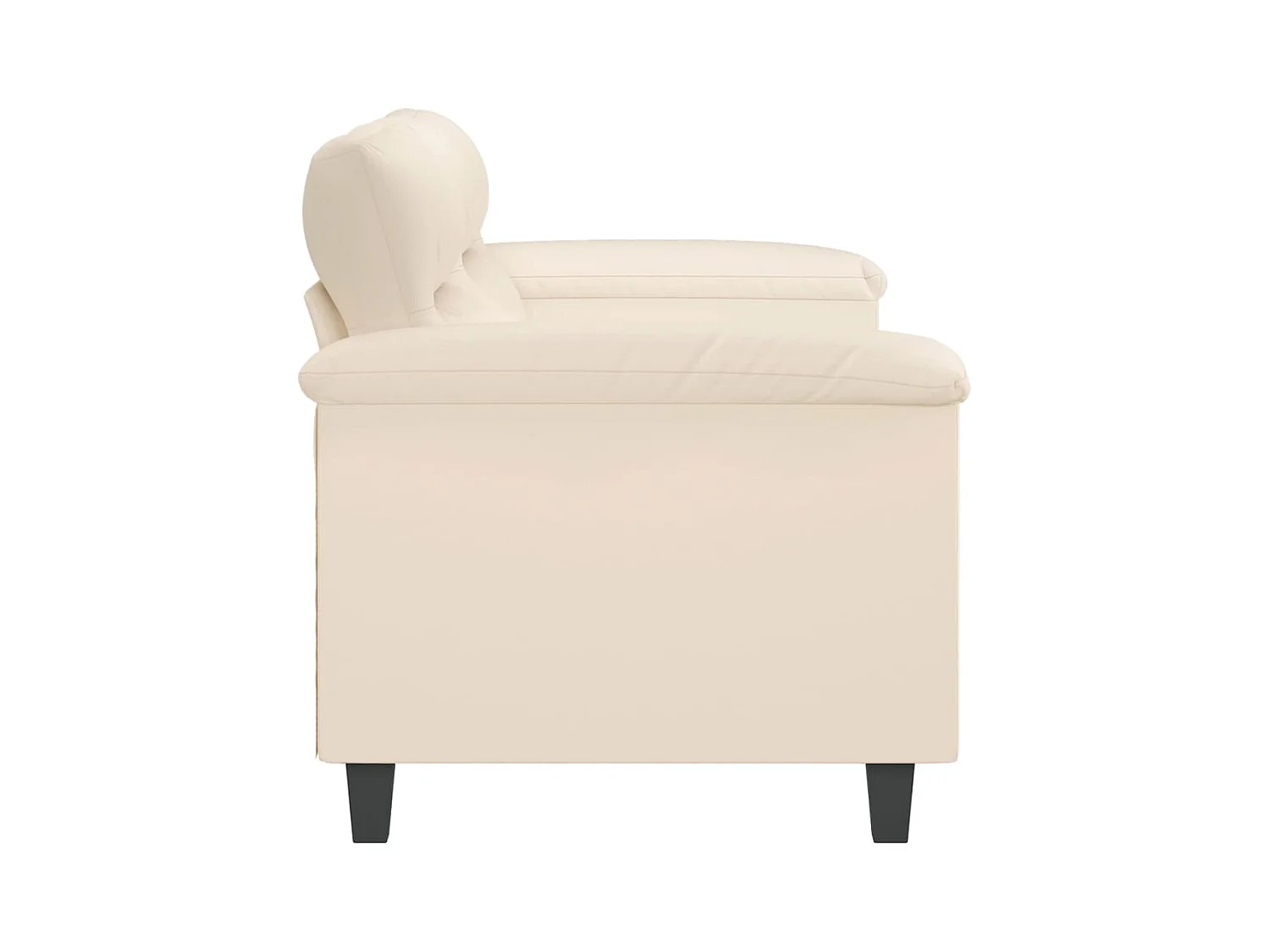 Canapé à 2 places Beige 140 cm Tissu microfibre