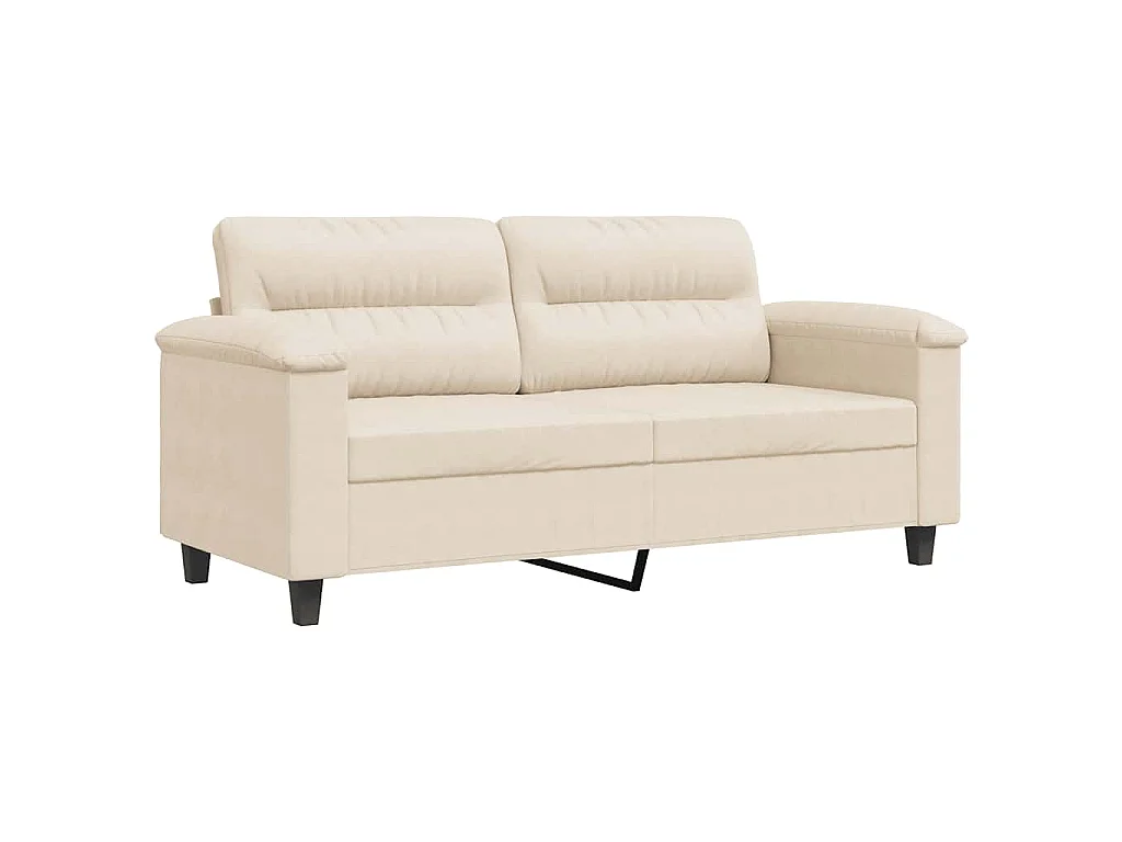 Canapé à 2 places Beige 140 cm Tissu microfibre