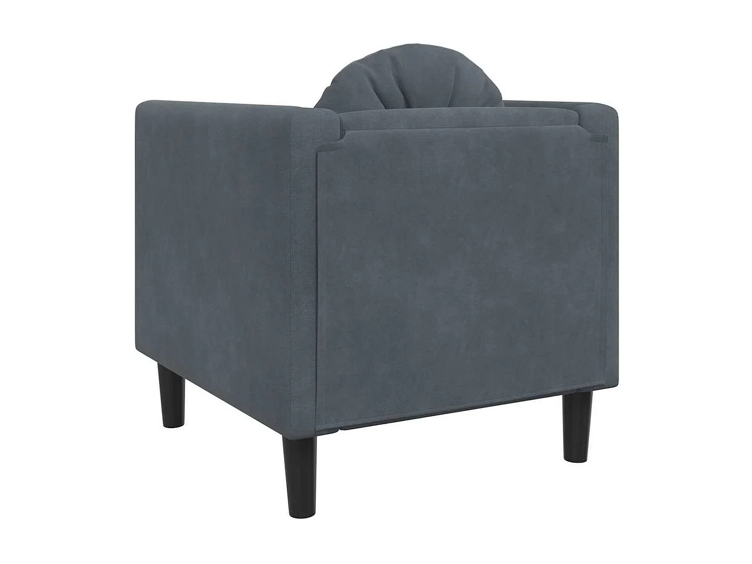 Fauteuil met kussens fluweel donkergrijs