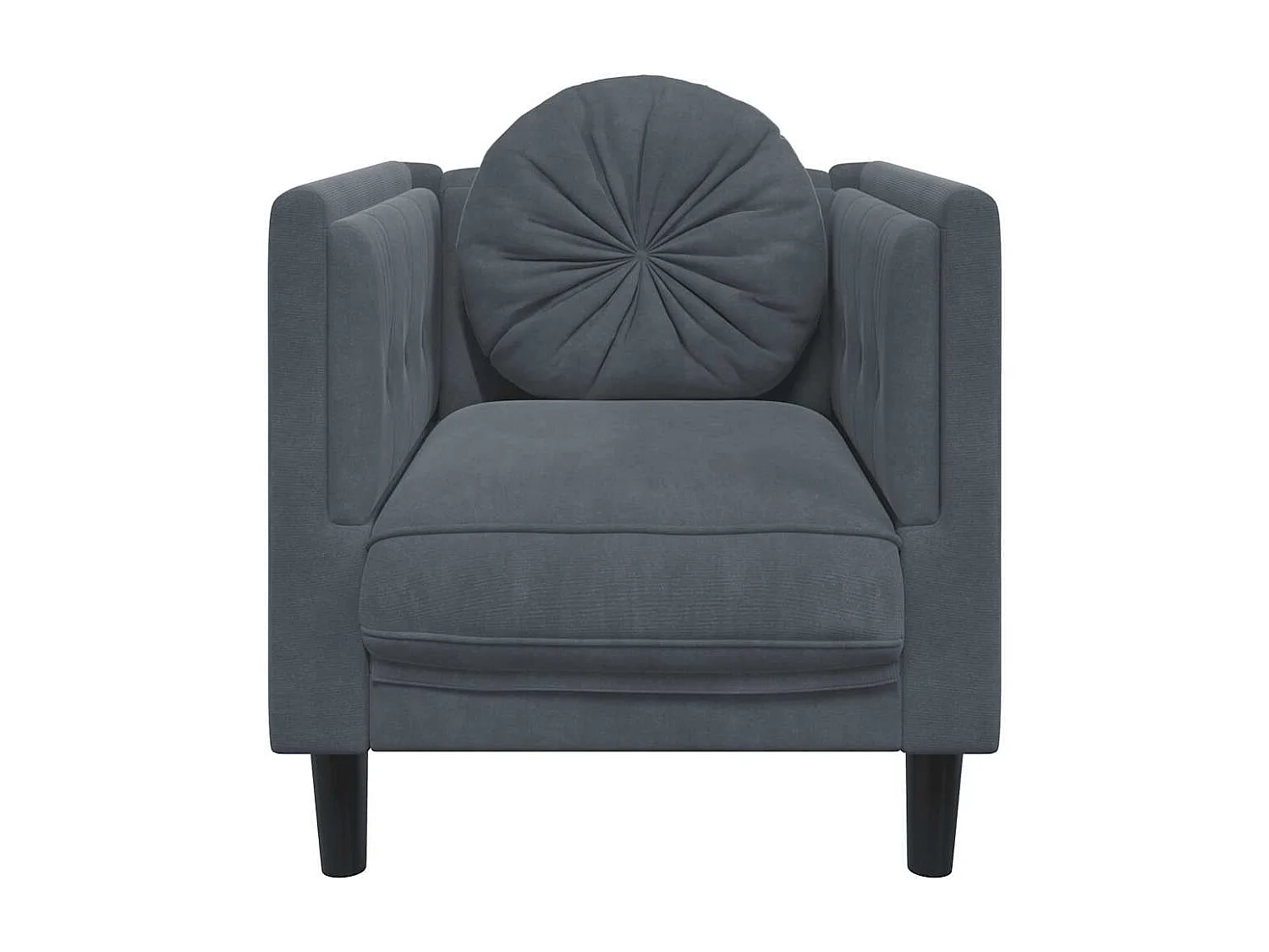 Fauteuil avec coussin gris foncé velours