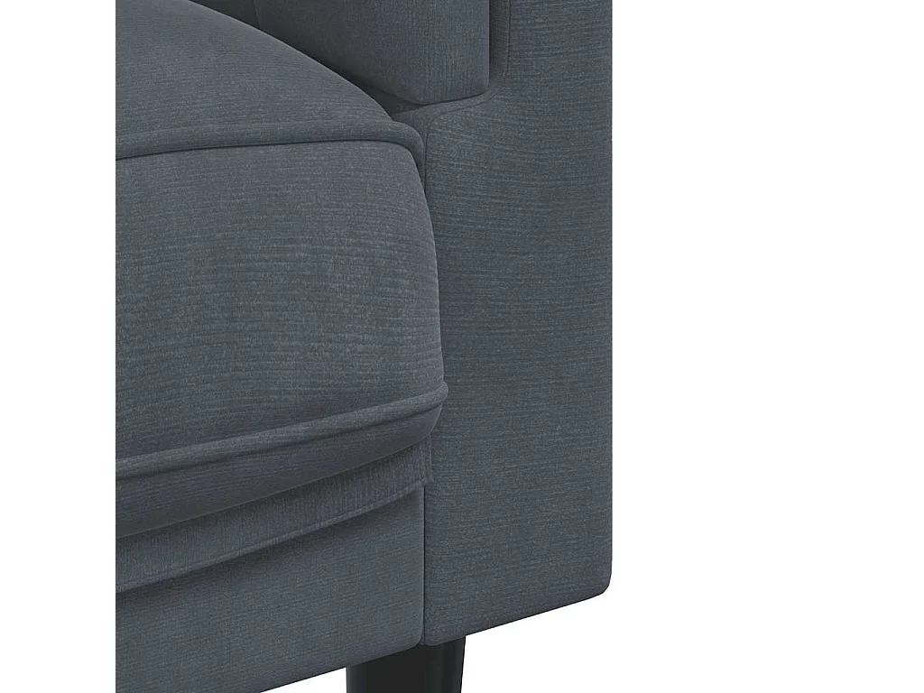 Fauteuil avec coussin gris foncé velours