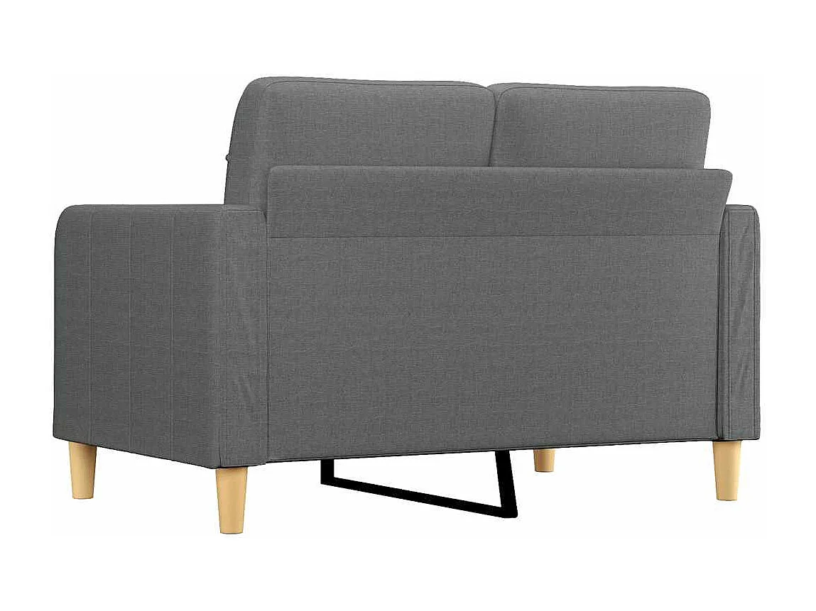 Canapé à 2 places Gris foncé 120 cm Tissu