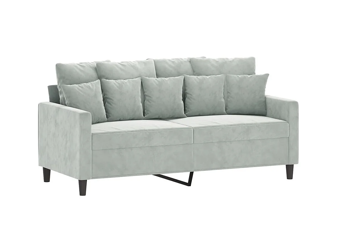Canapé à 2 places Gris clair 140 cm Velours