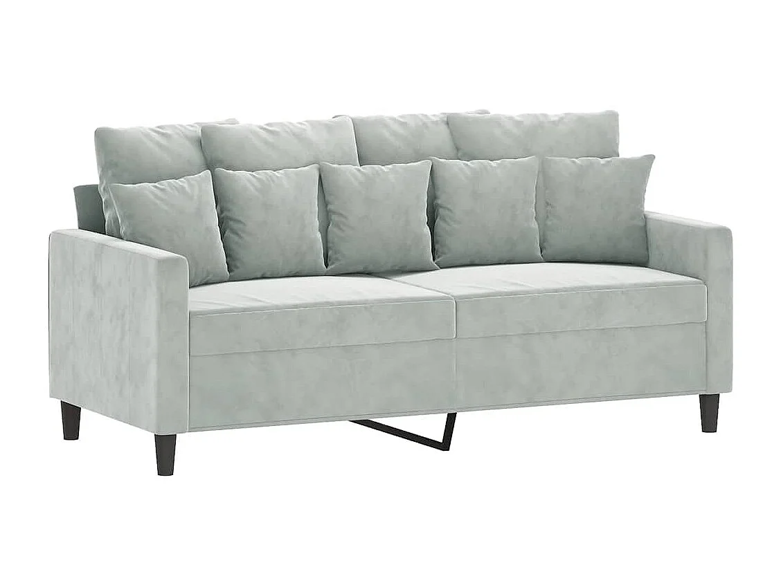 Tweezitsbank 140 cm fluweel lichtgrijs