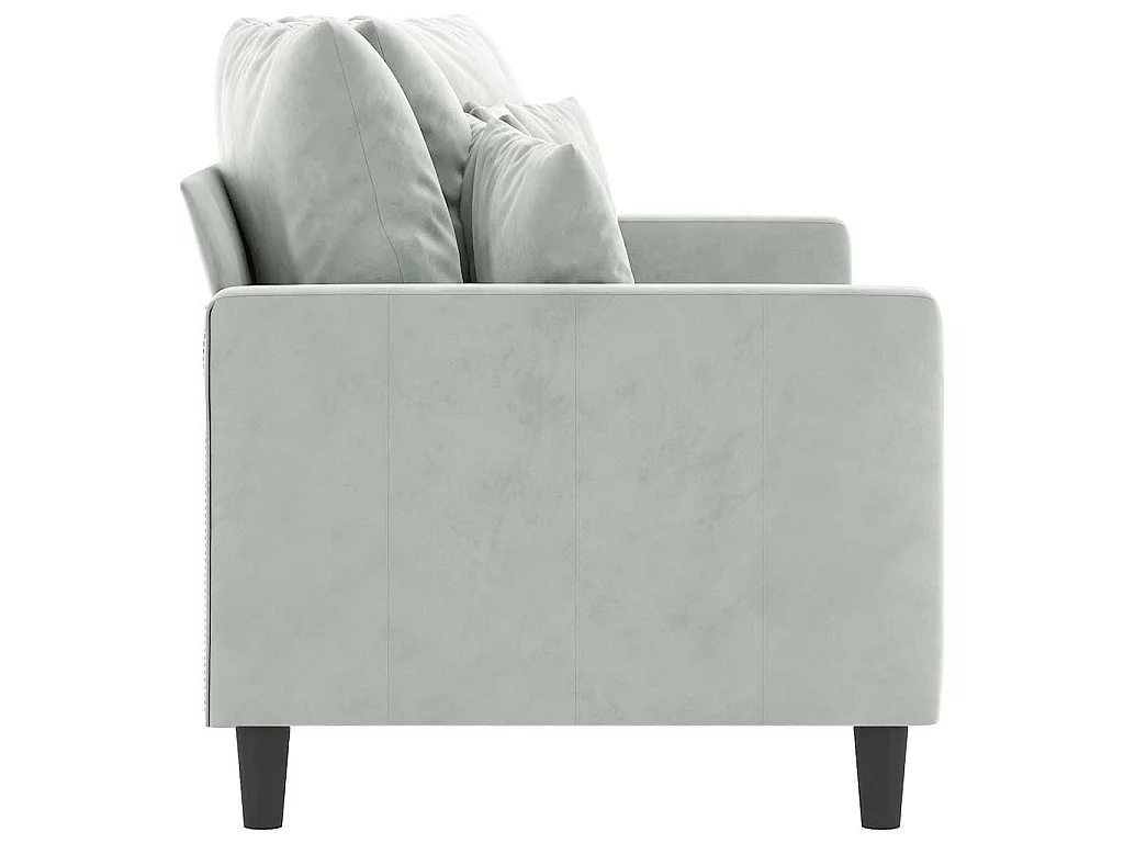 Sofá de 2 lugares 140 cm veludo cinza-claro
