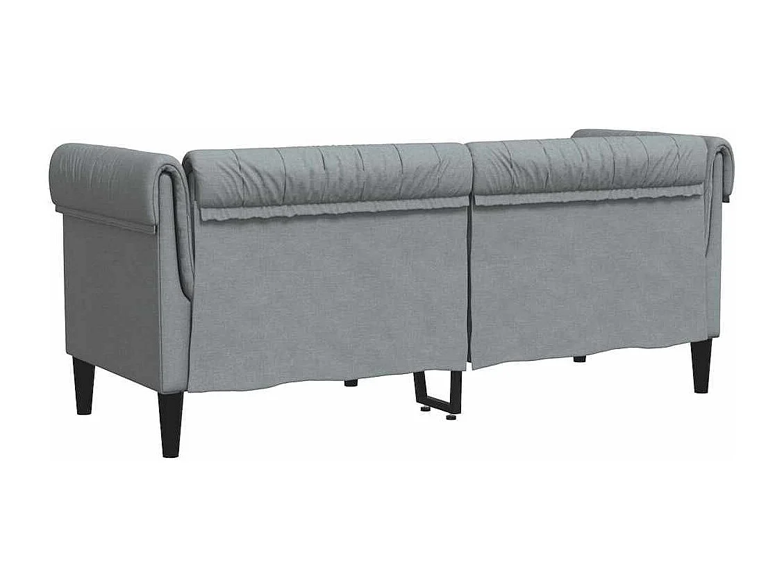 Tweezitsbank Chesterfield-stijl stof lichtgrijs