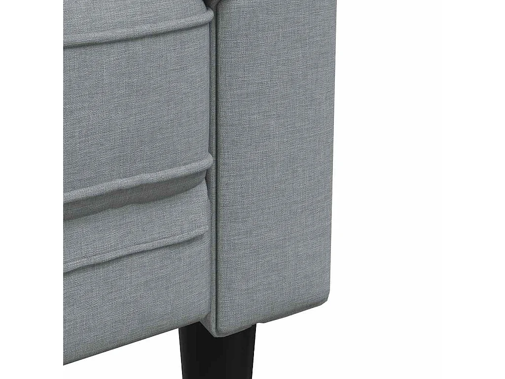 Divano Chesterfield a 2 Posti Grigio Chiaro in Tessuto