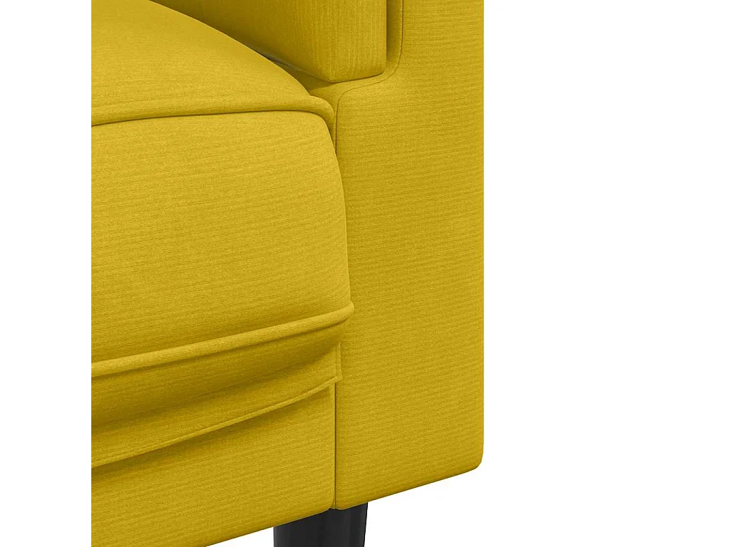 Ensemble de canapés 2 pcs avec coussins jaune velours