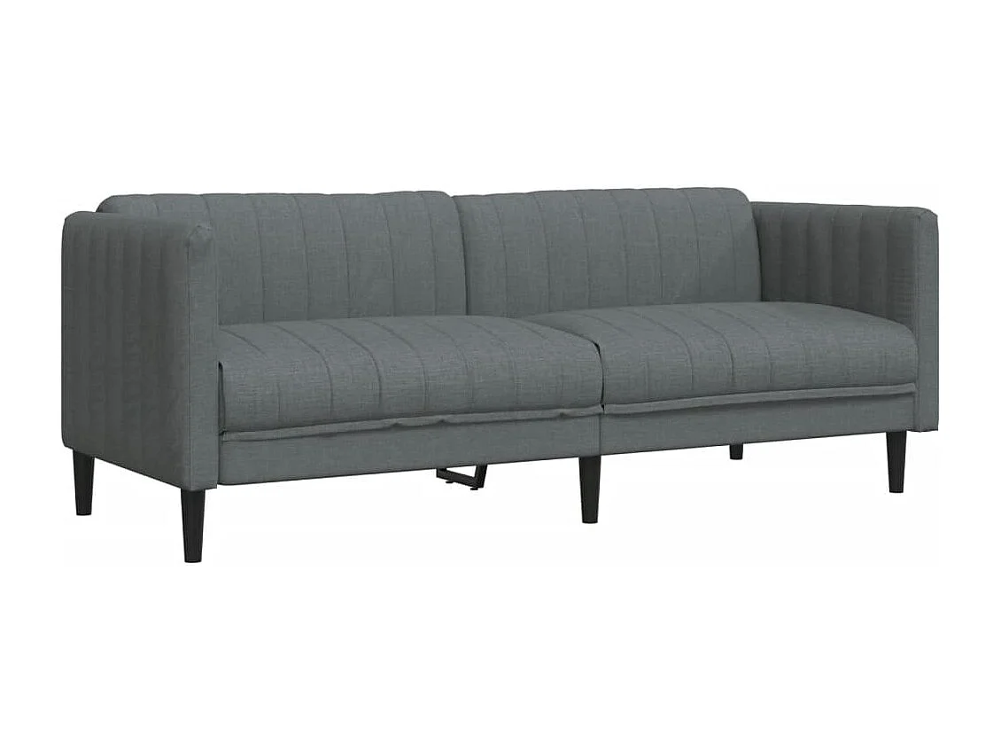 Sofa 3-Sitzer Dunkelgrau Stoff