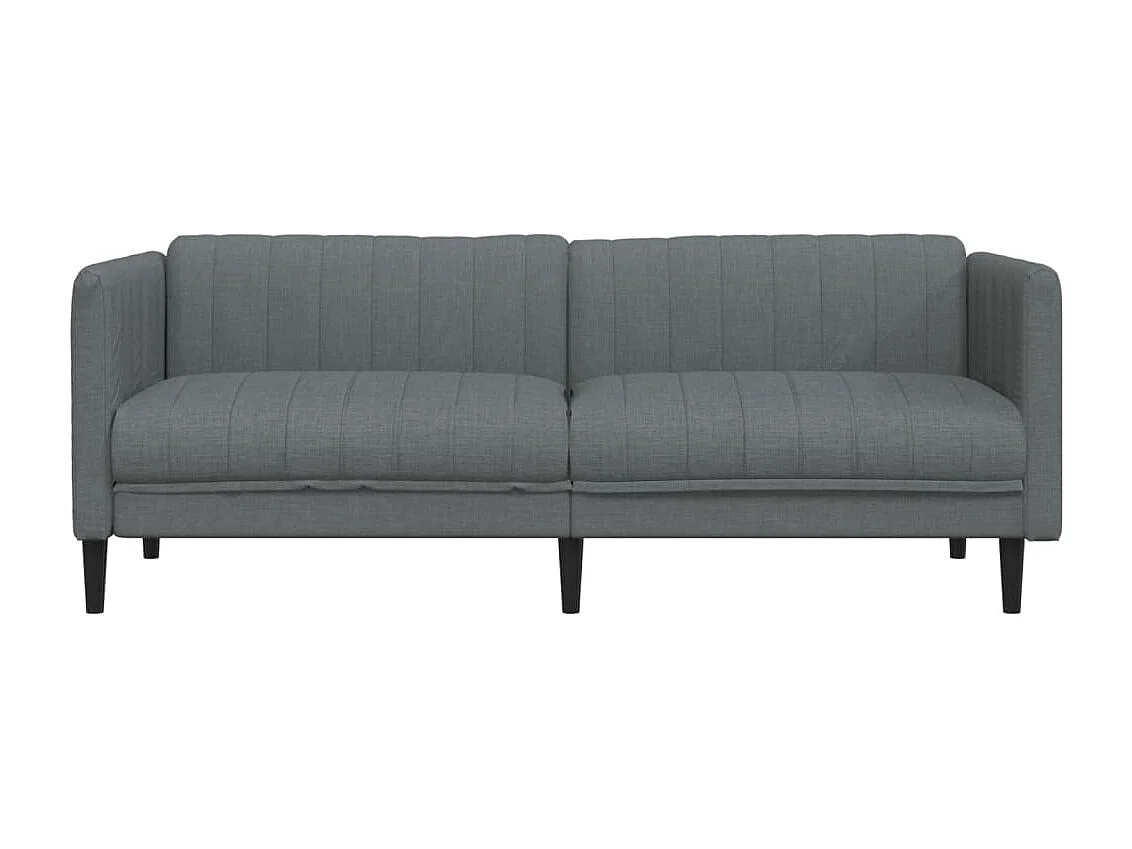 Sofa 3-Sitzer Dunkelgrau Stoff