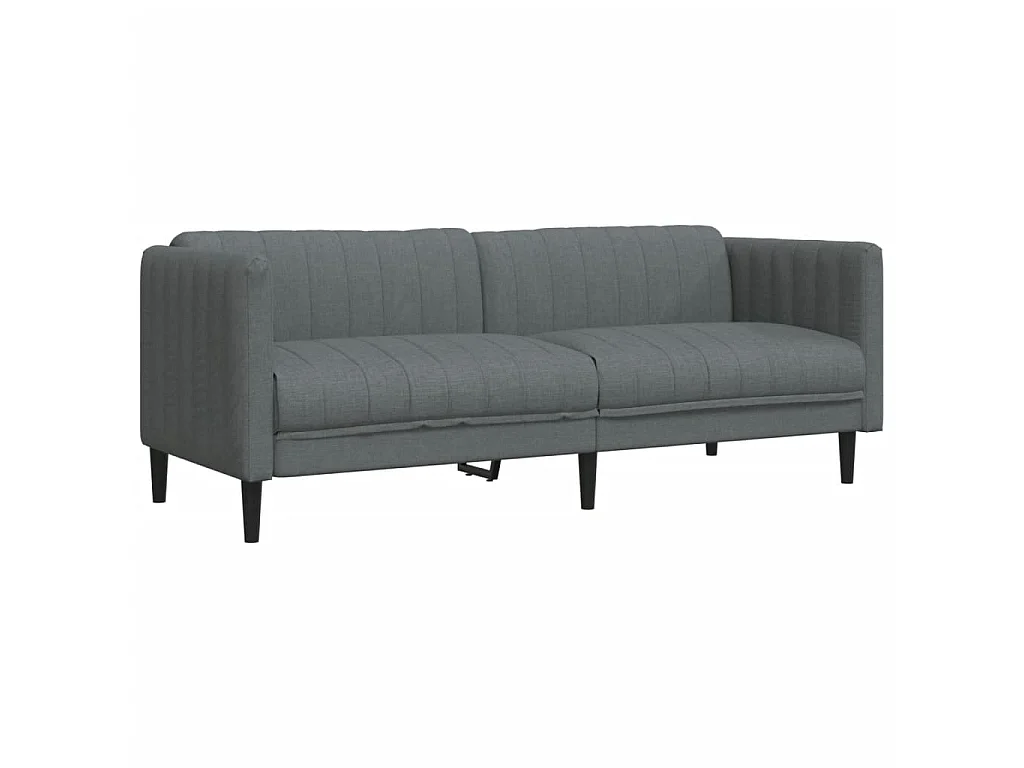 Sofá de 3 plazas tela gris oscuro