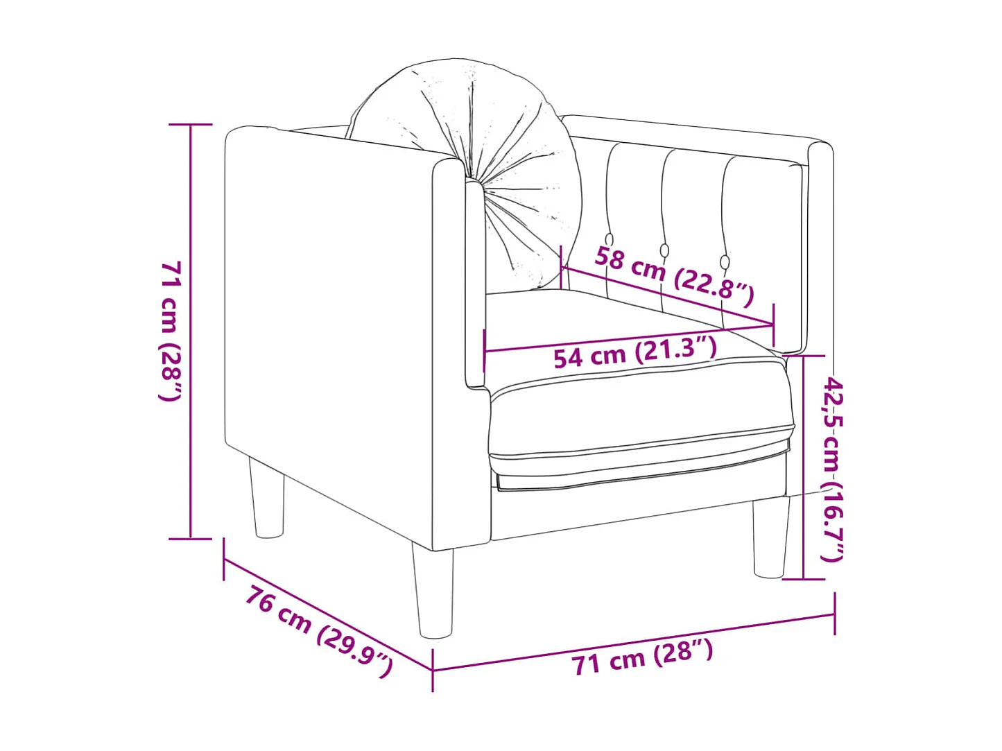 3-tlg. Sofagarnitur mit Kissen Braun Samt