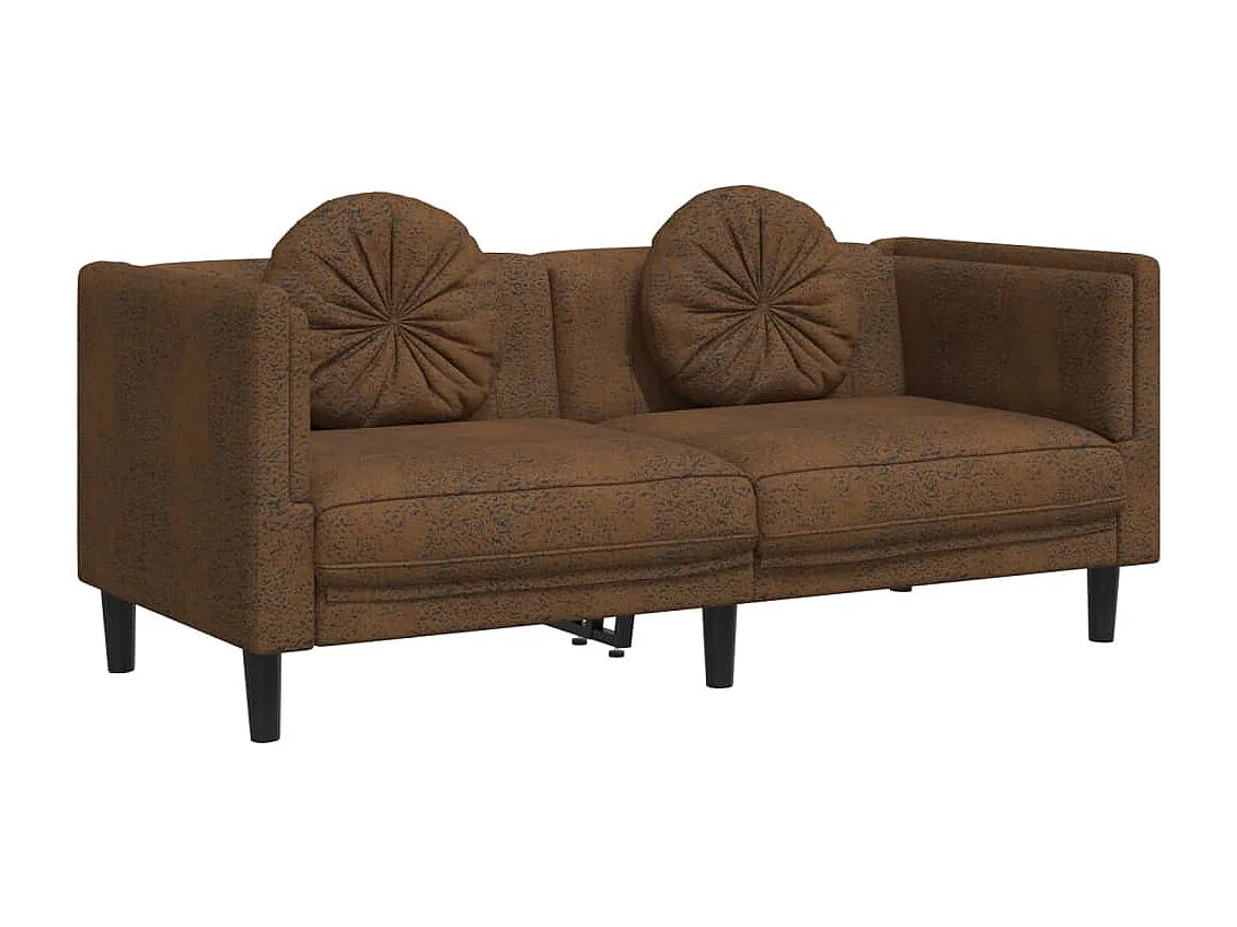 Set di Divani 3 pz con Cuscini Marrone in Velluto