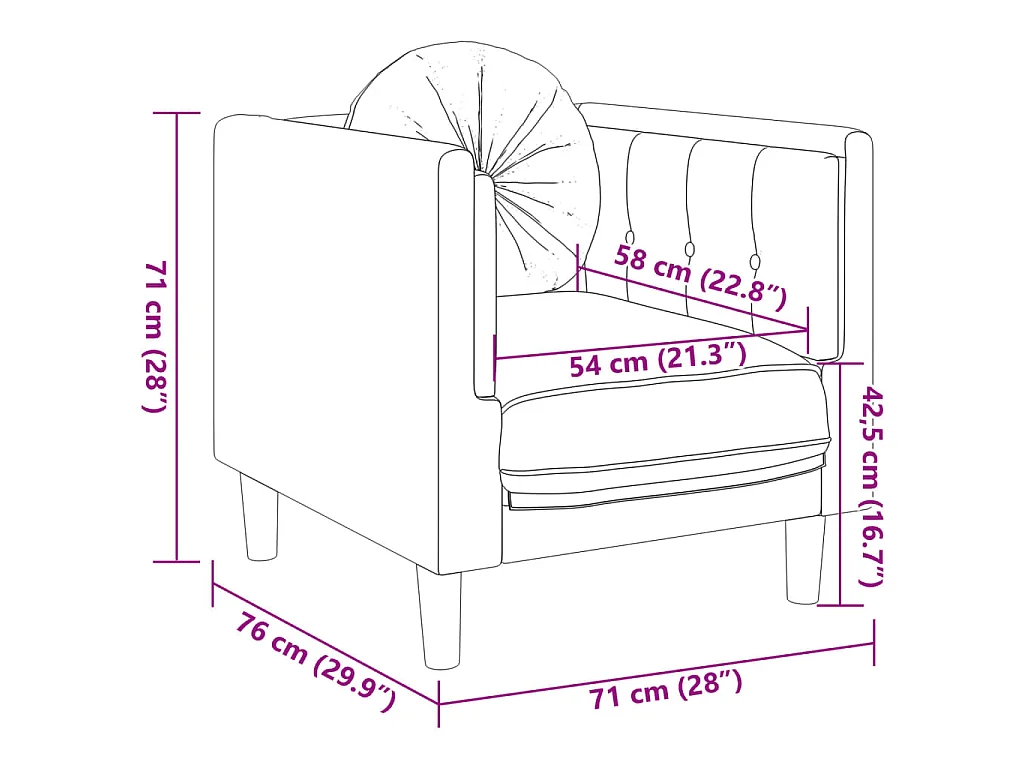 3 pcs conjunto de sofás com almofadas veludo castanho