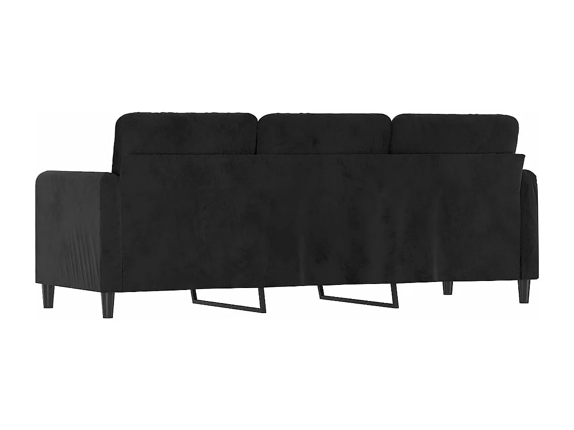 3-Sitzer-Sofa Schwarz 180 cm Samt