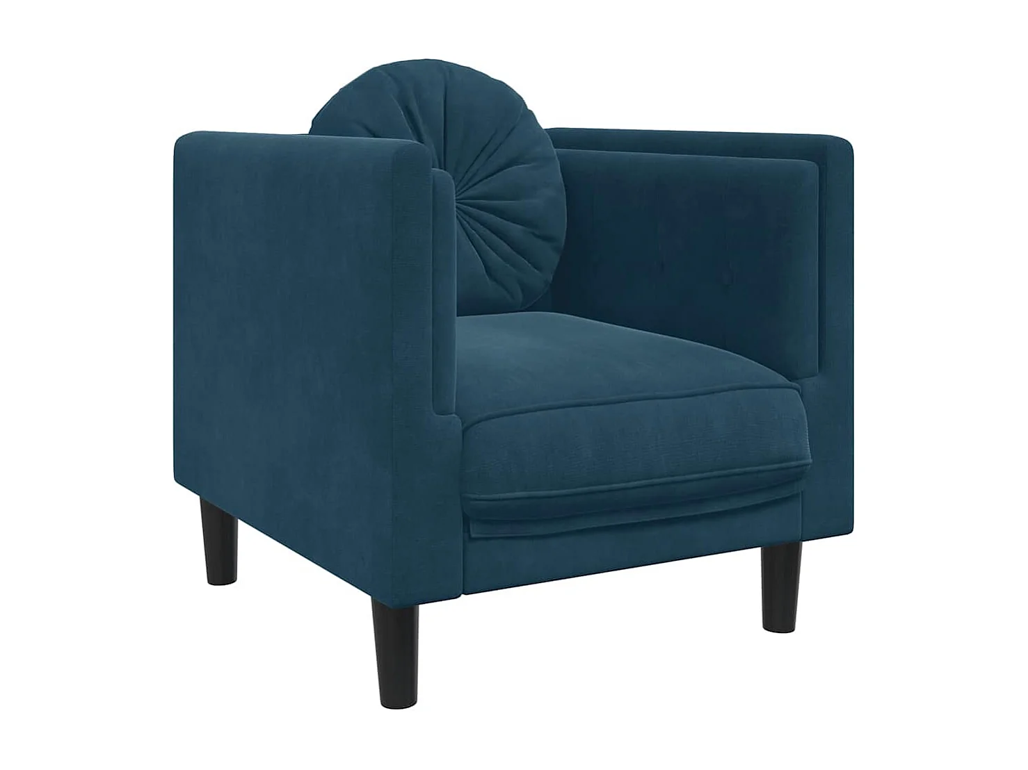 Ensemble de canapés 3 pcs avec coussins bleu velours