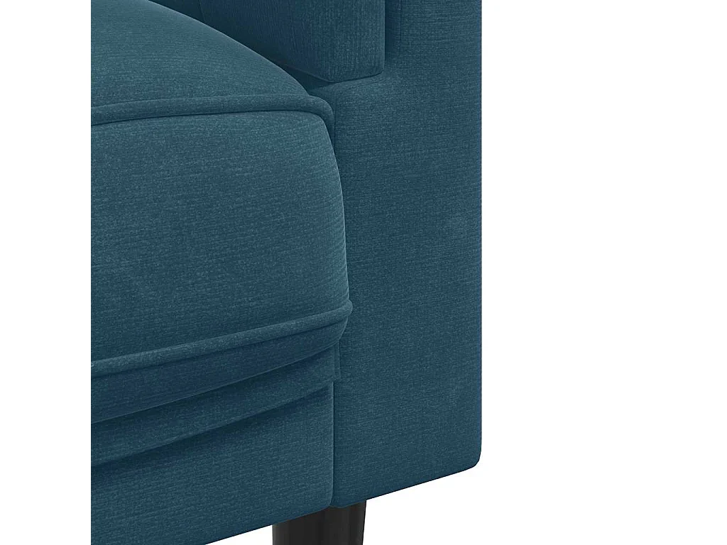 Ensemble de canapés 3 pcs avec coussins bleu velours