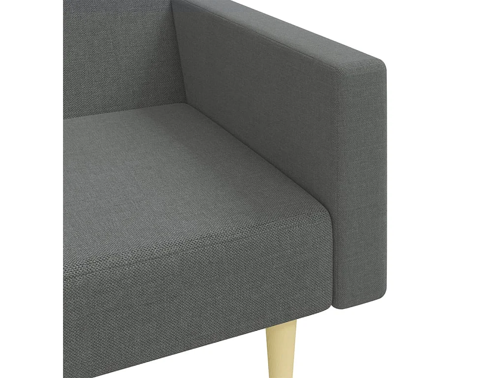 Schlafsofa 2-Sitzer mit Fußhocker Dunkelgrau Stoff