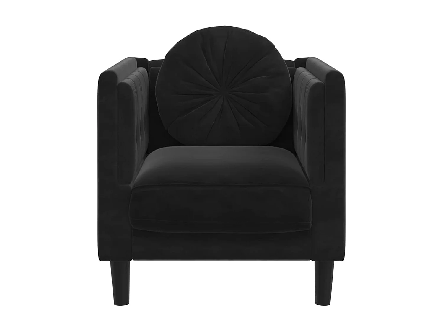 Fauteuil avec coussin noir velours