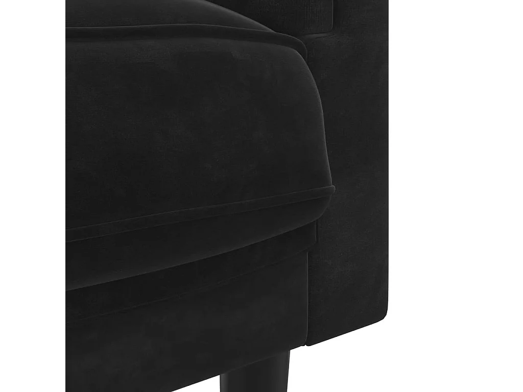 Fauteuil avec coussin noir velours