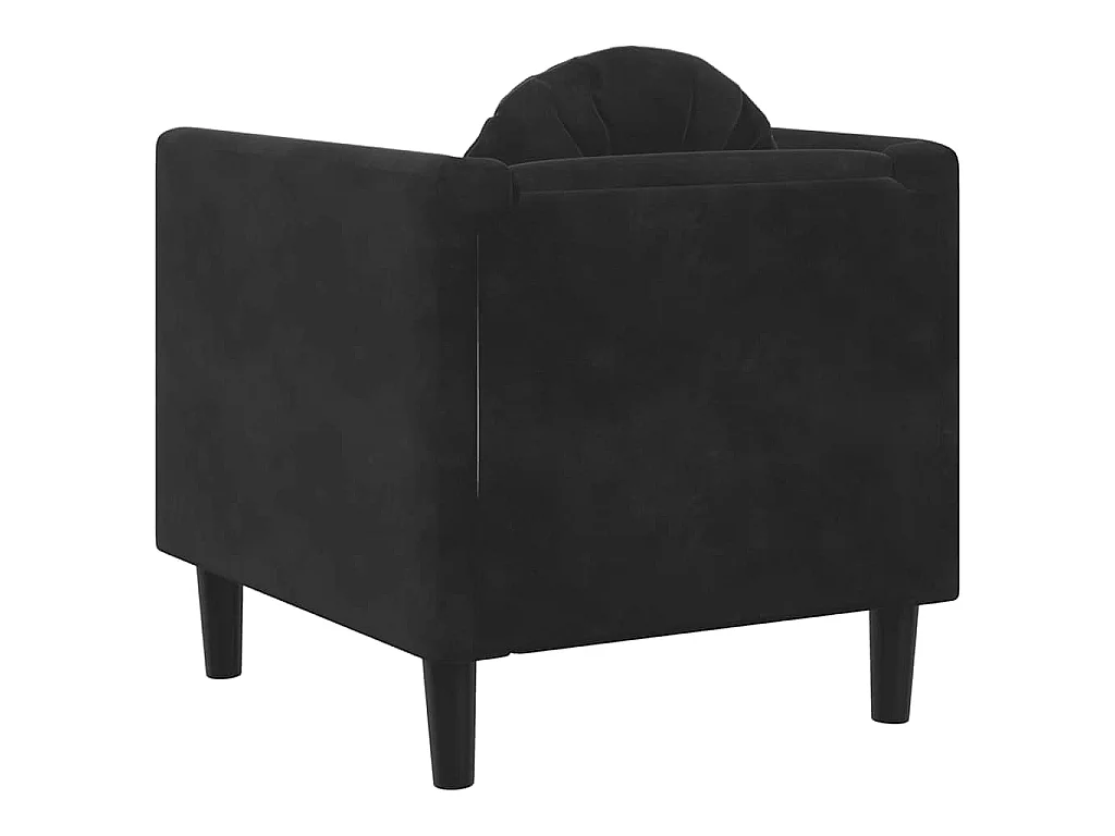 Fauteuil avec coussin noir velours
