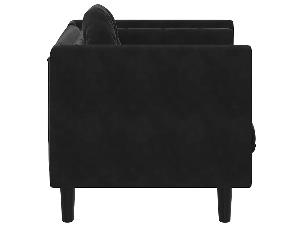 Fauteuil avec coussin noir velours