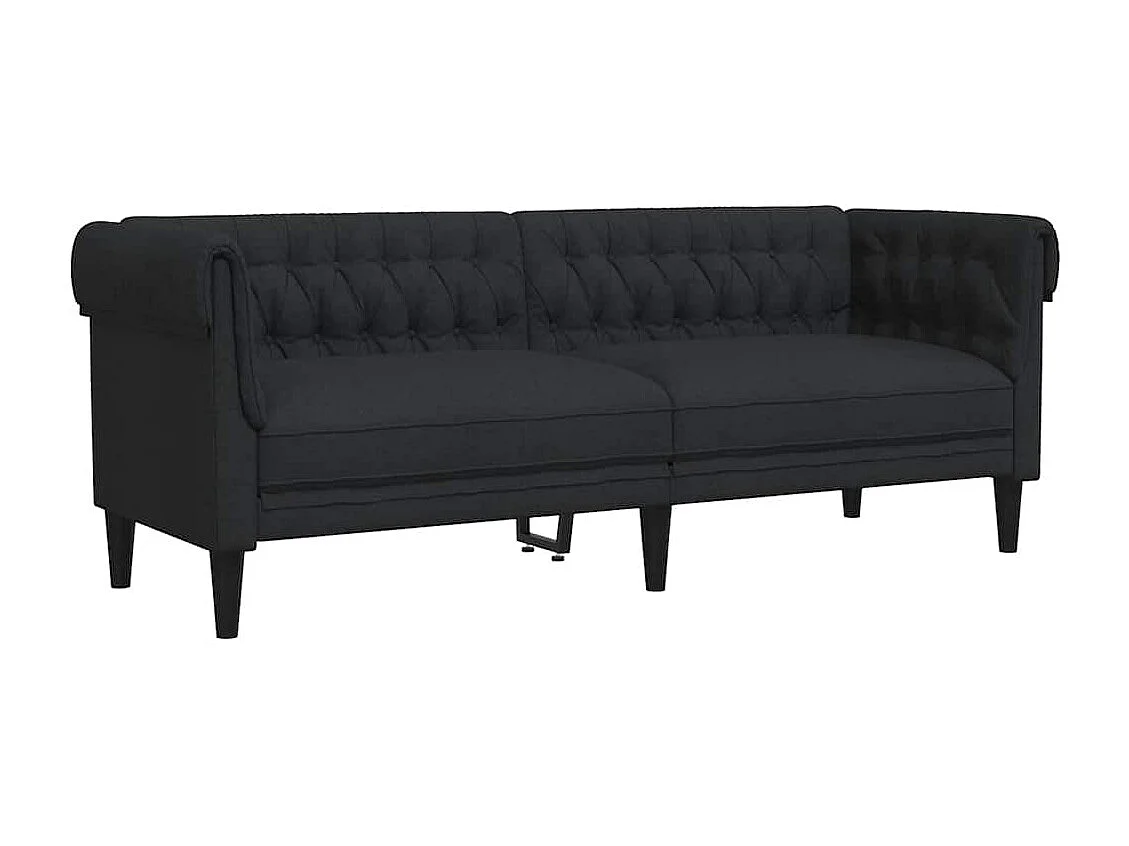 Driezitsbank Chesterfield-stijl stof zwart