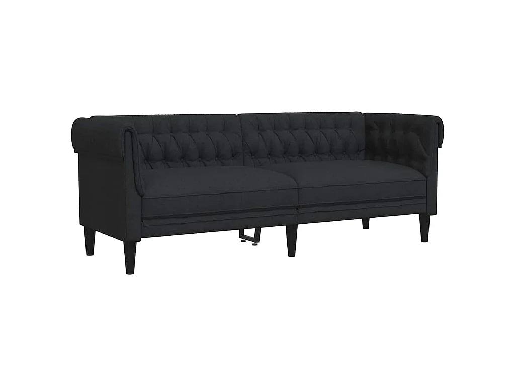 Sofá Chesterfield de 3 plazas tela negro