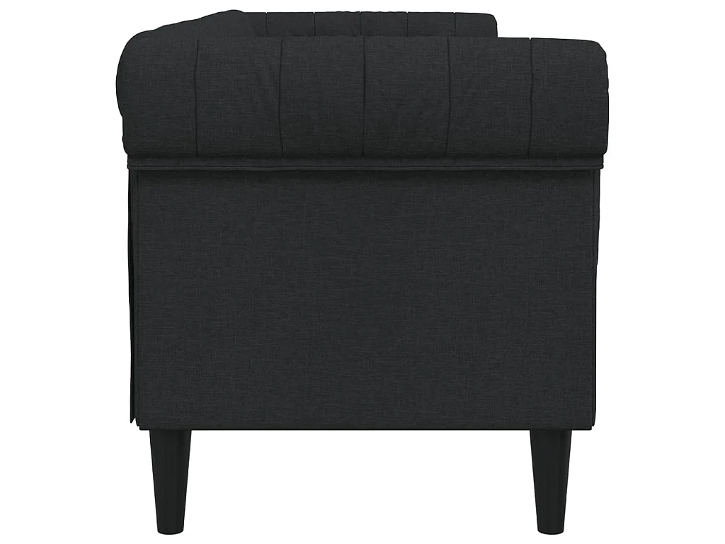 Sofá Chesterfield de 3 plazas tela negro