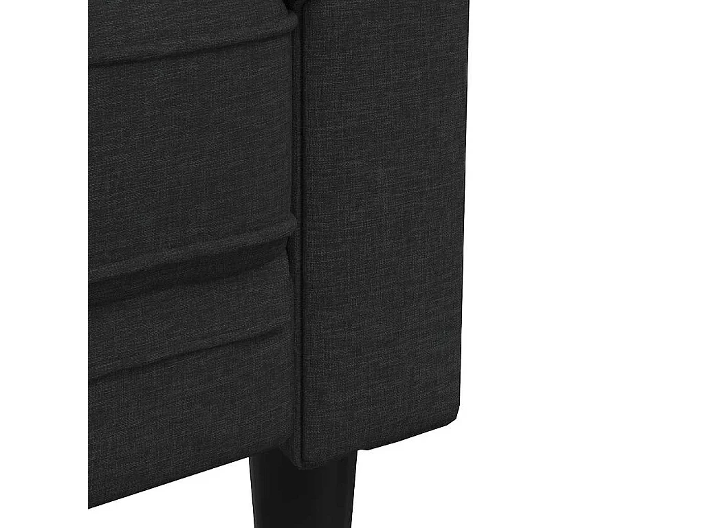 Canapé chesterfield 3 places en tissu noir