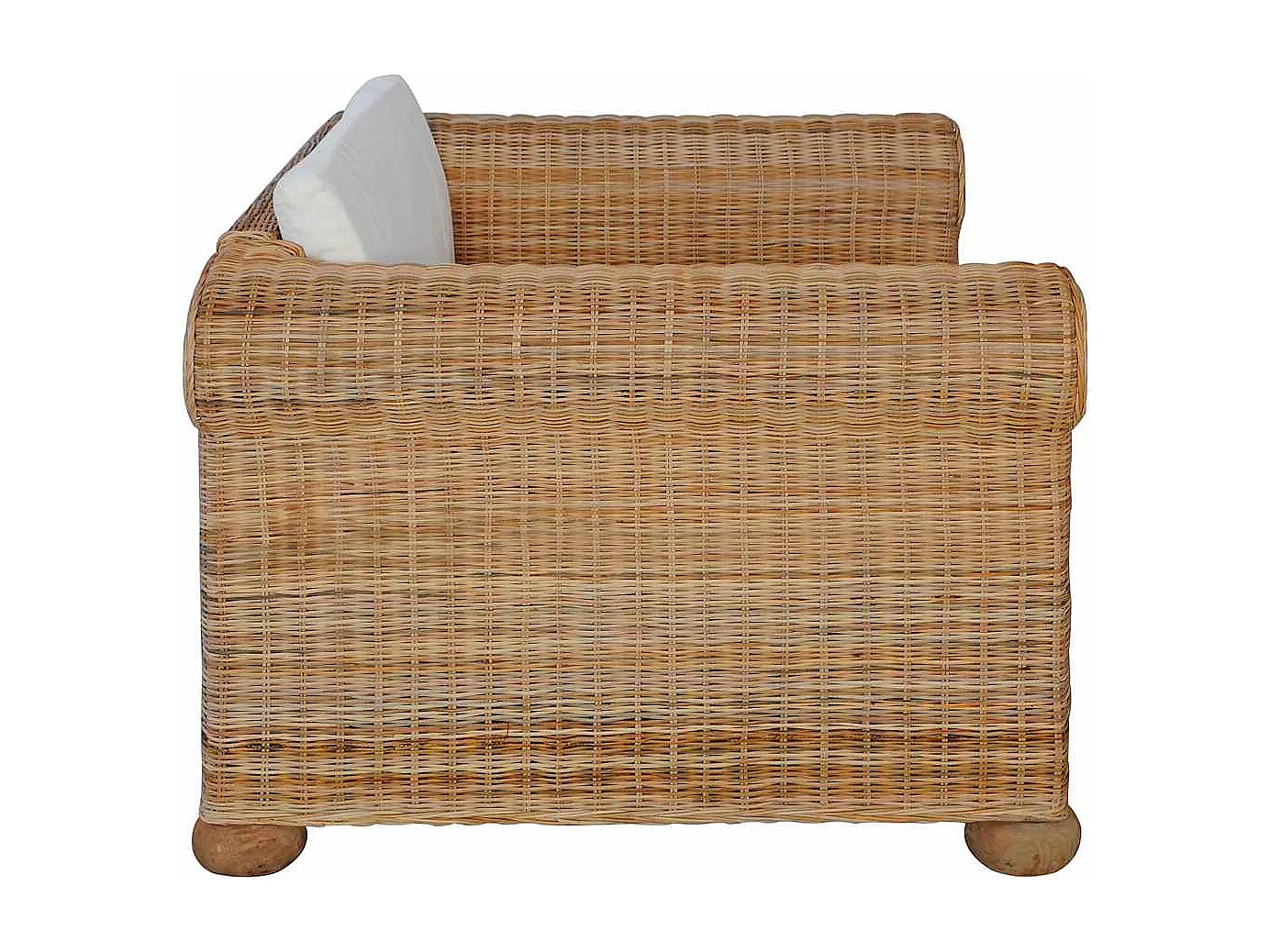 Ensemble de canapés 2 pcs avec coussins Rotin naturel