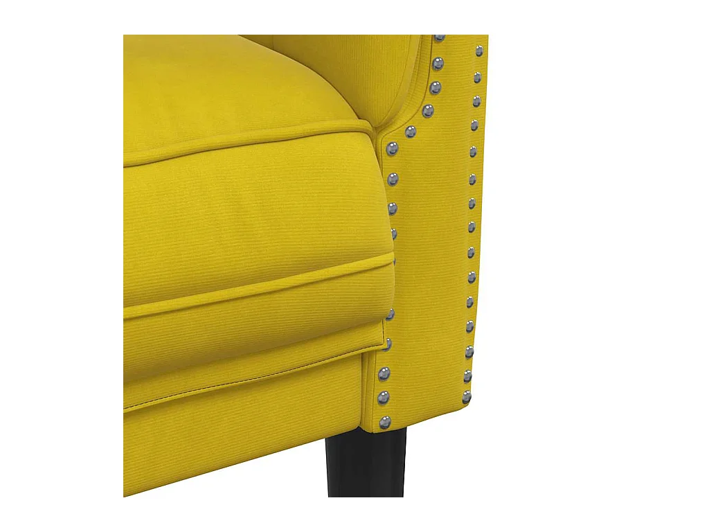 Fauteuil jaune velours