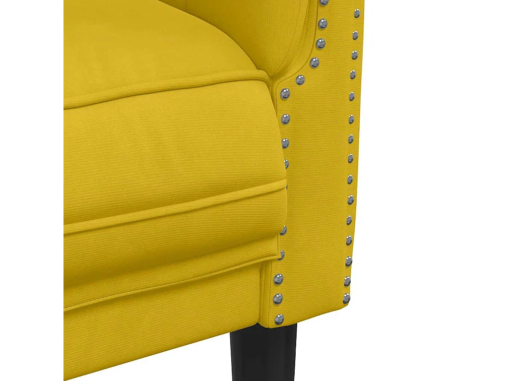 Fauteuil jaune velours