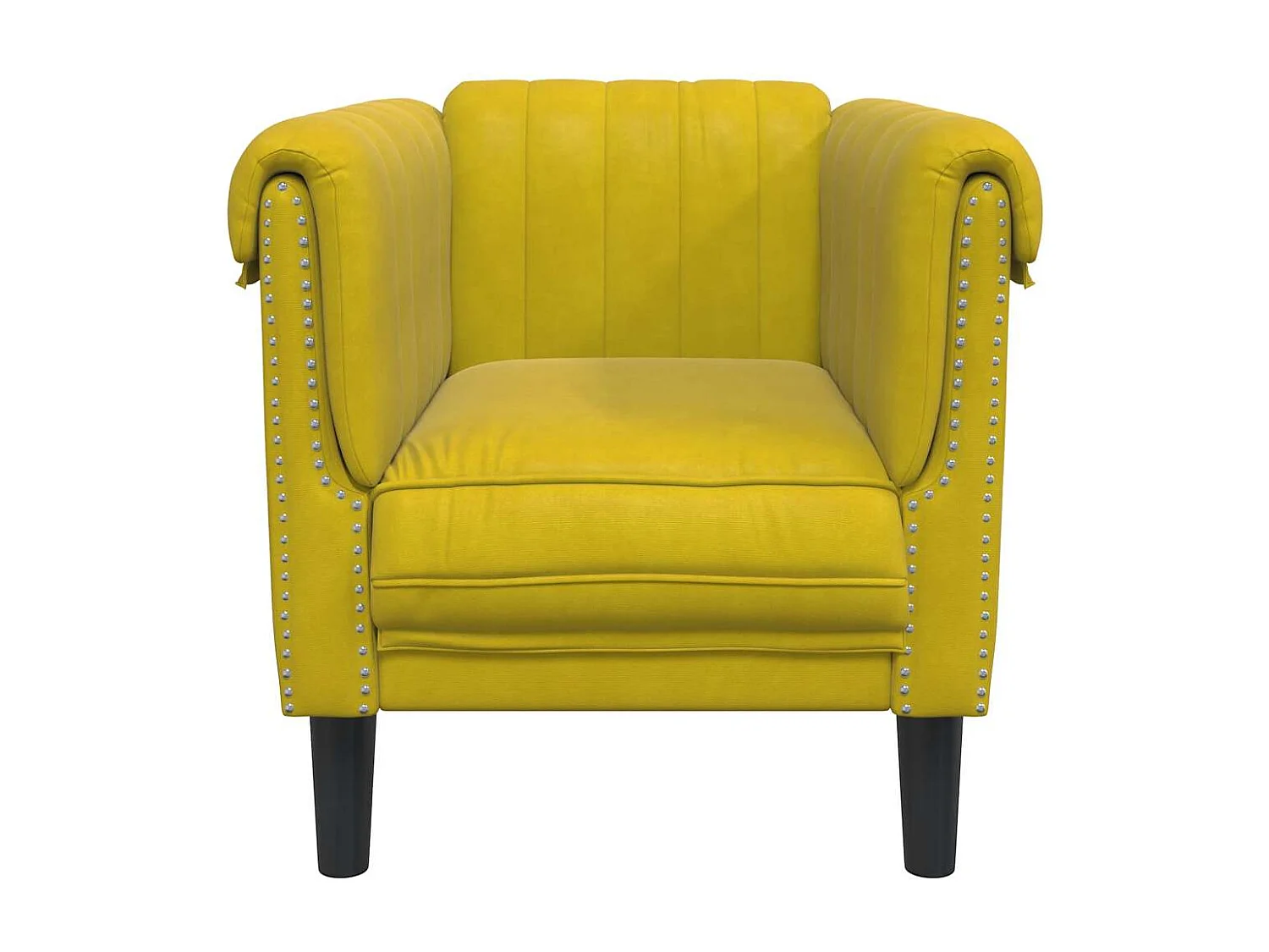Fauteuil jaune velours