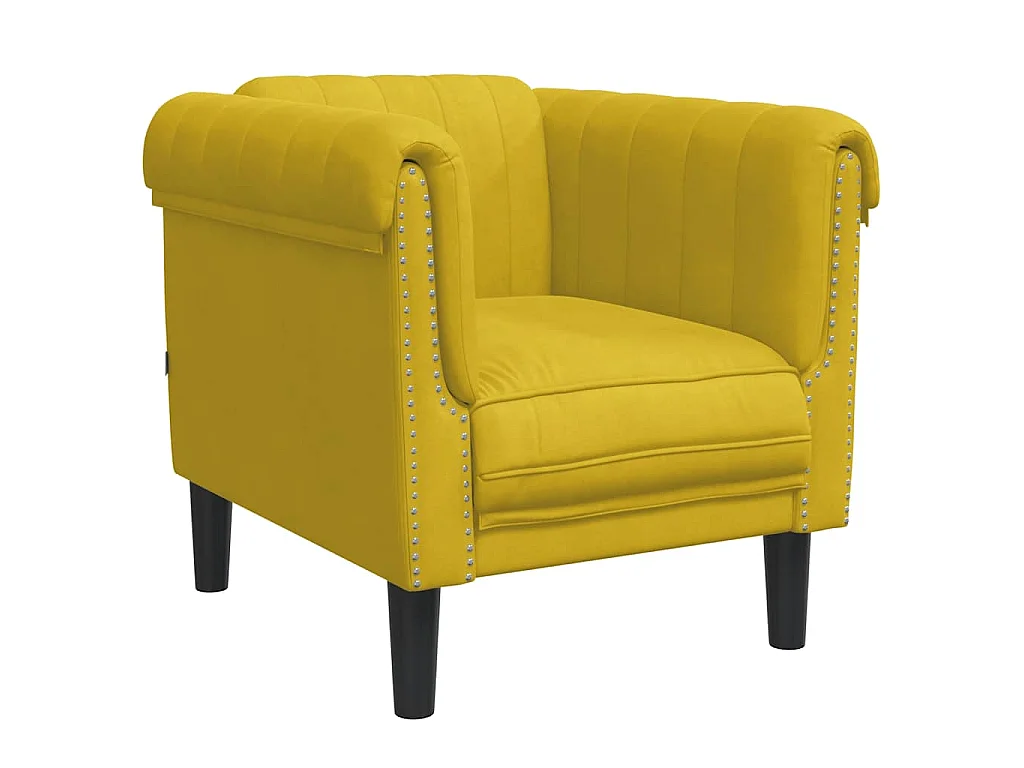 Fauteuil fluweel geel