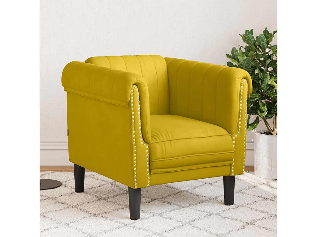 Fauteuil fluweel geel
