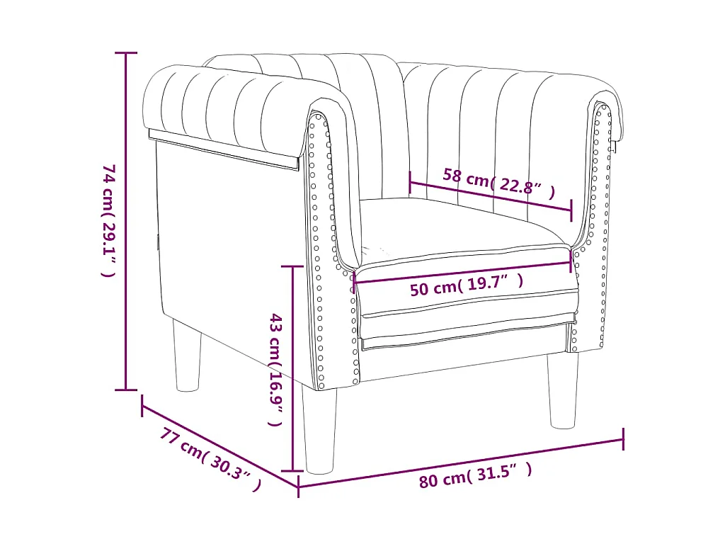Fauteuil fluweel geel
