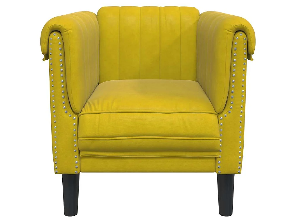 Fauteuil fluweel geel