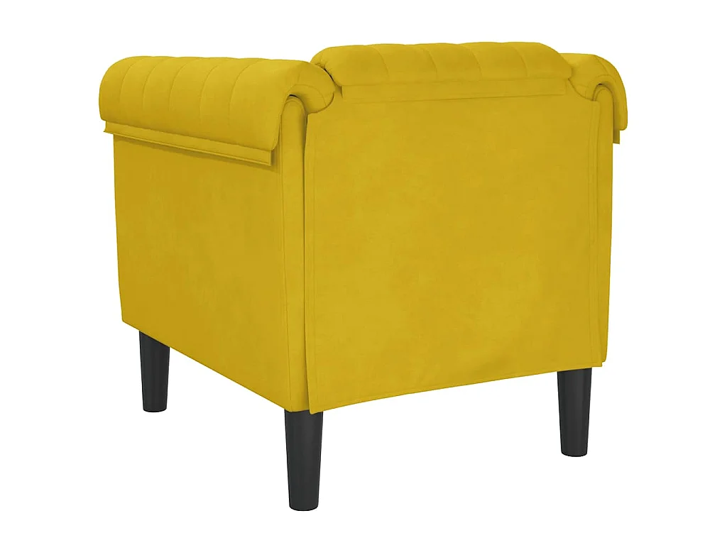 Fauteuil fluweel geel
