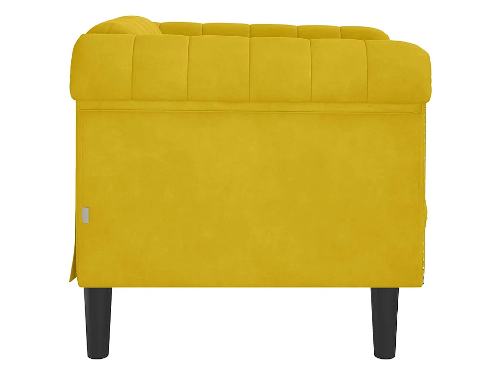 Fauteuil fluweel geel
