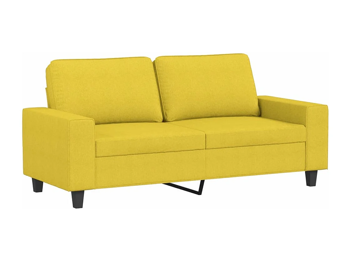 Ensemble de canapés 2 pcs jaune clair tissu