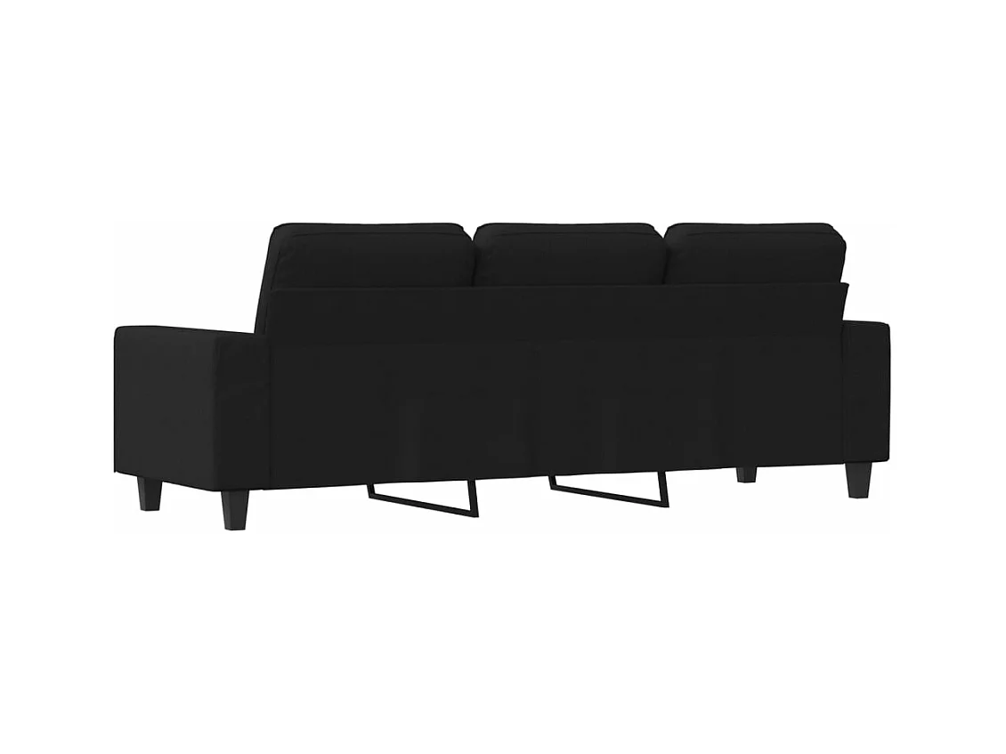 Canapé à 3 places Noir 180 cm Tissu