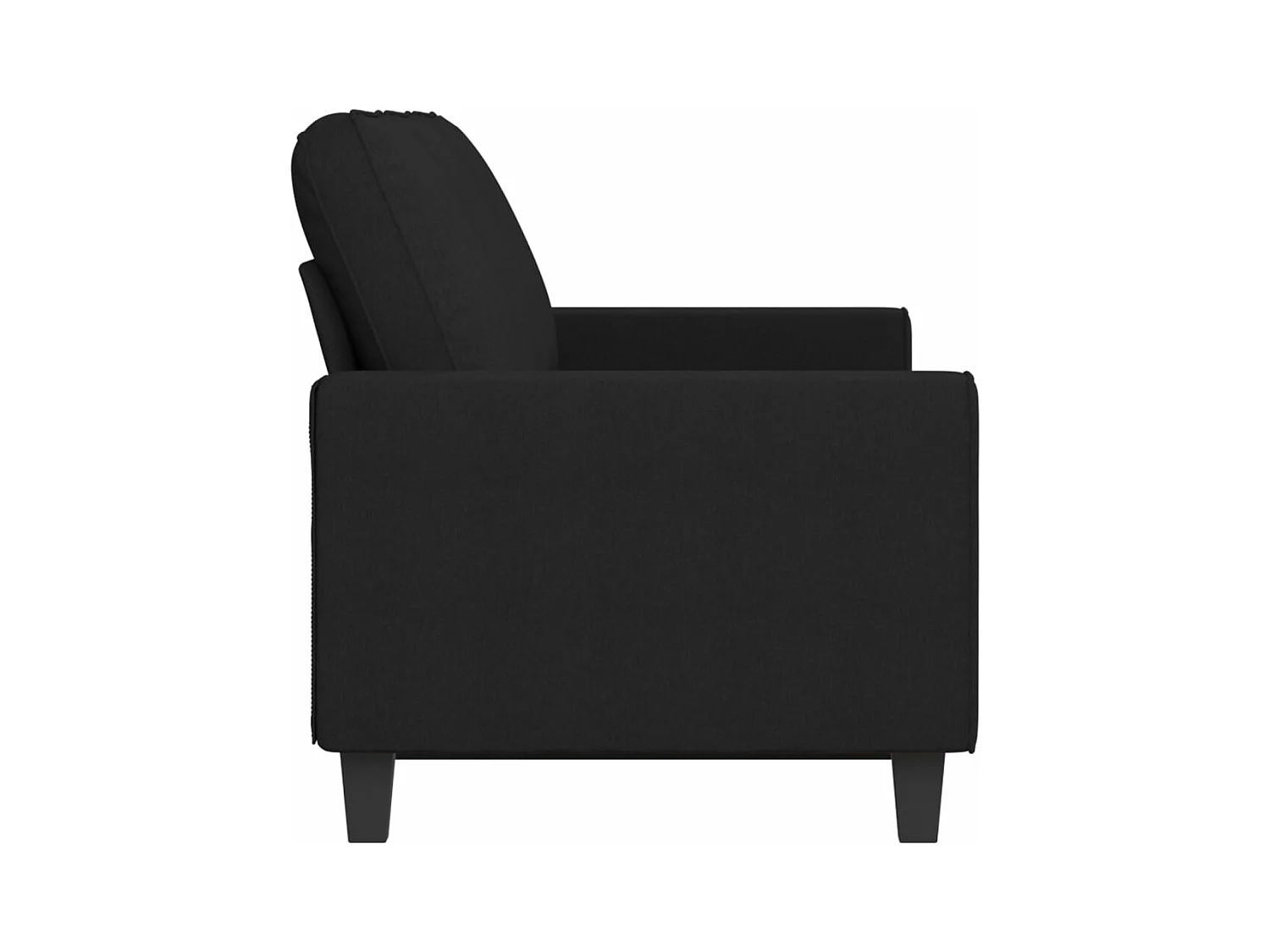 Canapé à 3 places Noir 180 cm Tissu