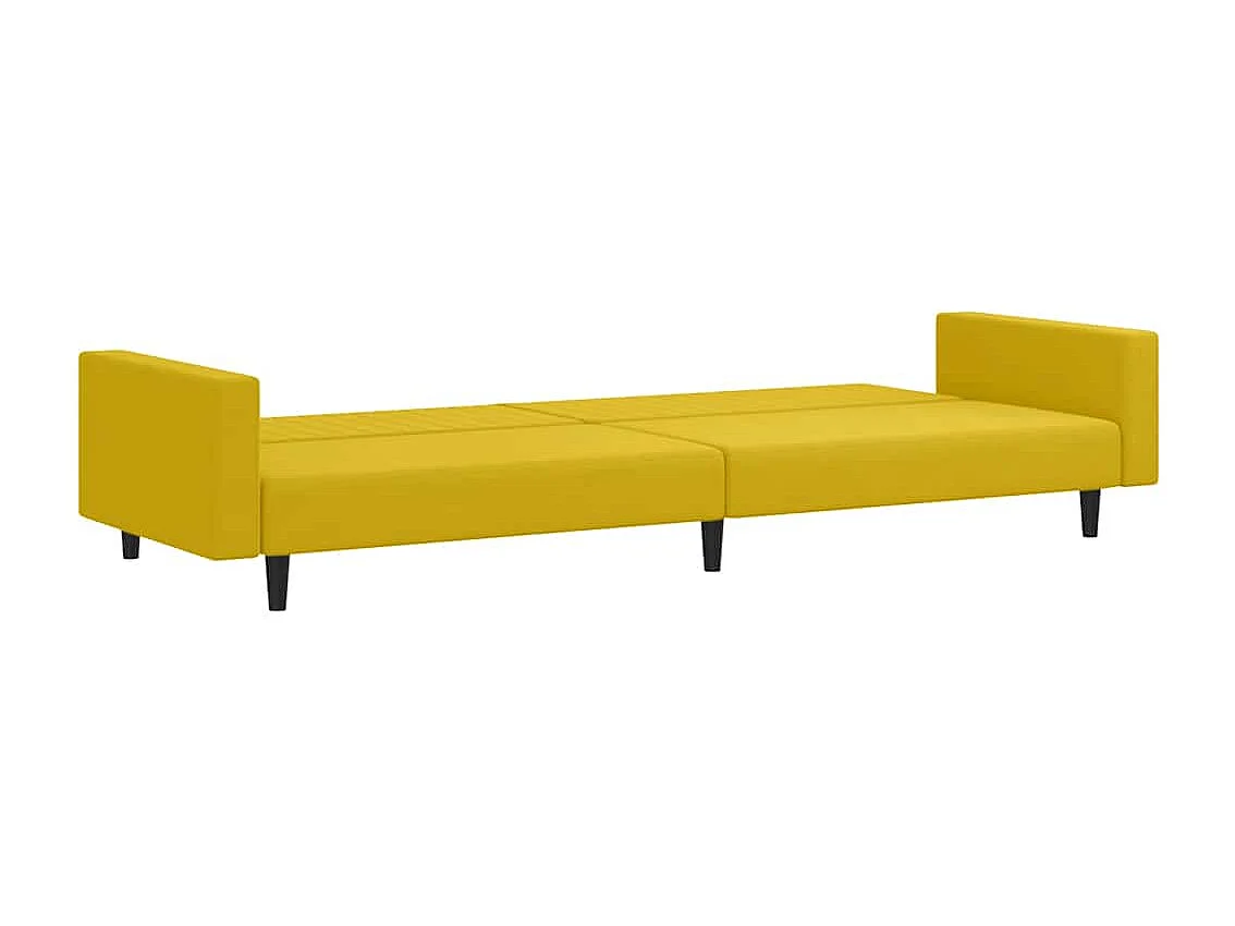 2 pcs conjunto de sofás veludo amarelo