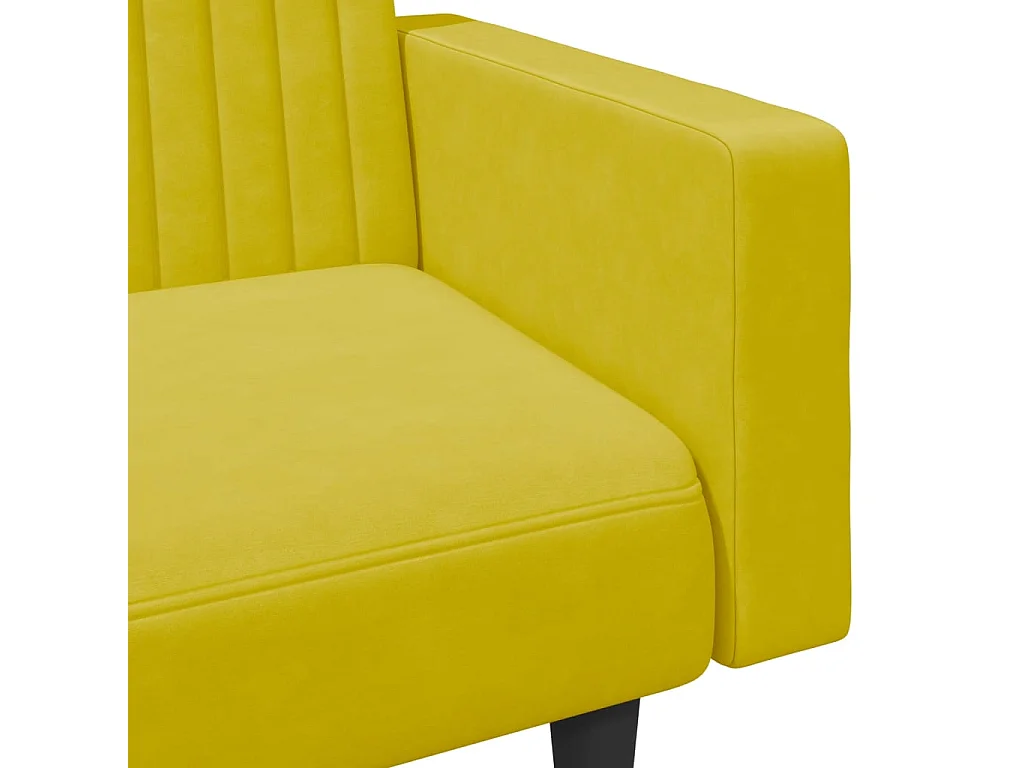 2 pcs conjunto de sofás veludo amarelo