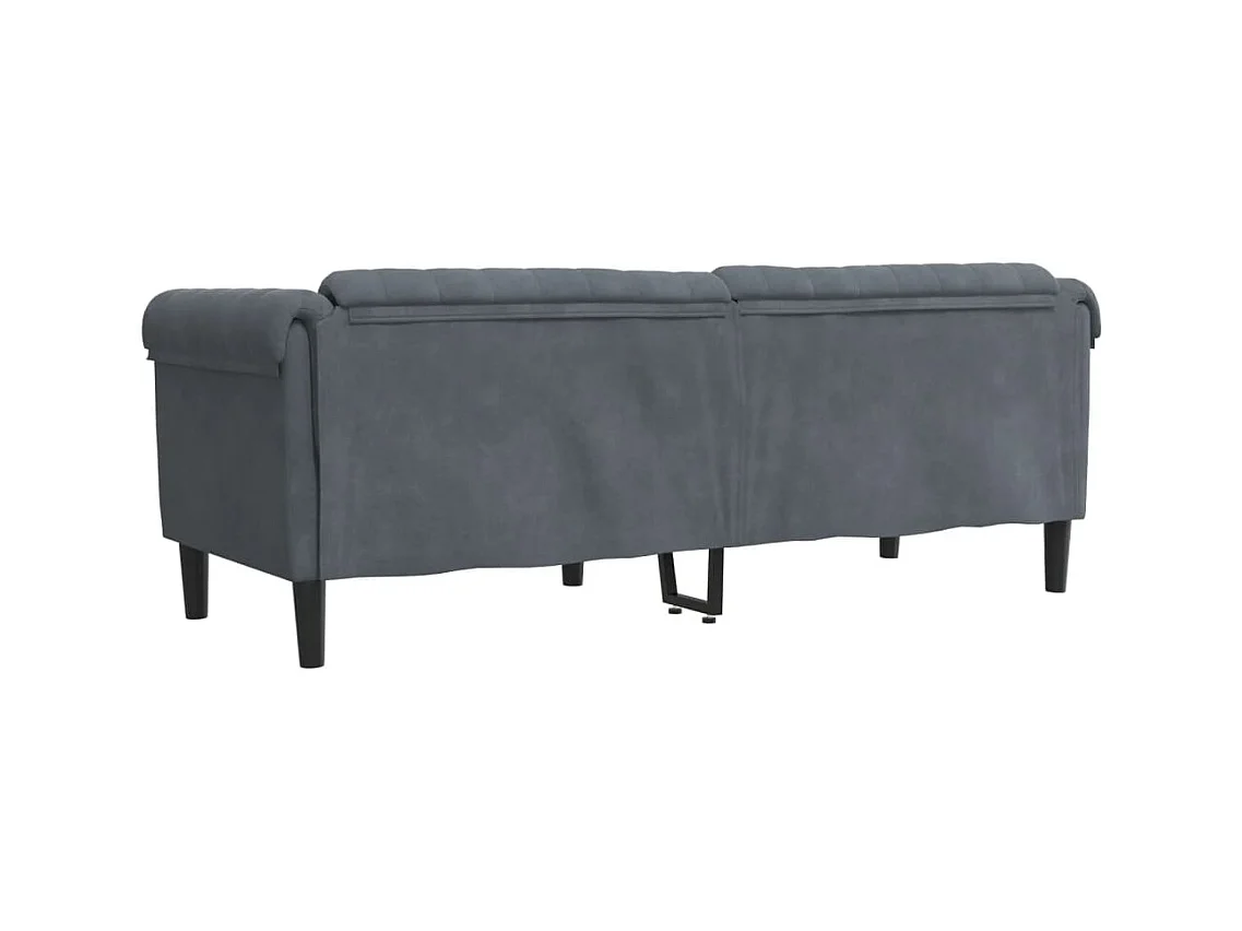 Sofa 3-Sitzer Dunkelgrau Samt